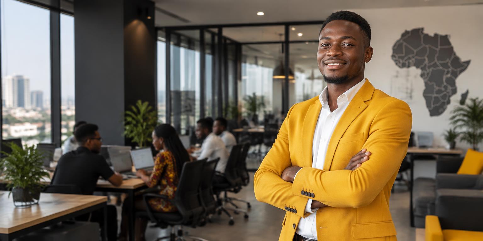 KnL Technologies founder in the Accra office